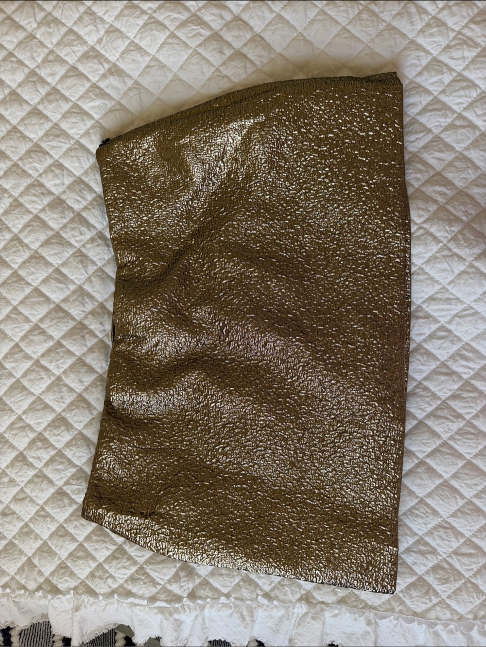 Abercrombie & Fitch Shimmery Bronze Textured Mini Skirt